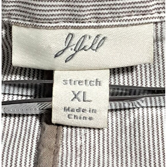 J Jill Shacket Shirt Jacket Top Womens Size XL Long Sleeve Pinstriped Epaulets B - Picture 10 of 13